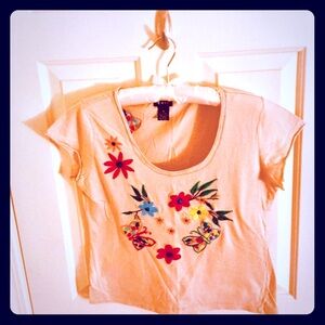 Cream top with embroidery size m
